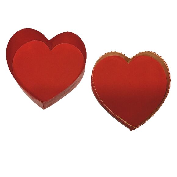 Heart Box Rosebuds Flower Embroidered White Red 5x5 Wooden Vintage Valentine - Picture 7 of 8